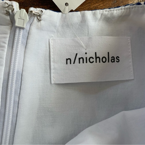 NEW N / Nicholas Embroidered Ruffle Mini Skirt  Blue White Size US 0 -RV $275 - Picture 6 of 9